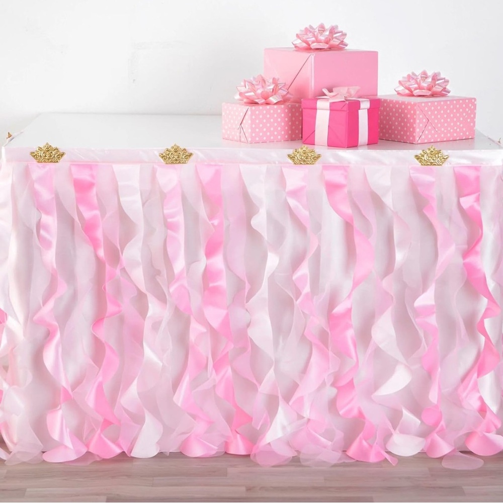 Disney Princess Pink Ruffled Table Skirt